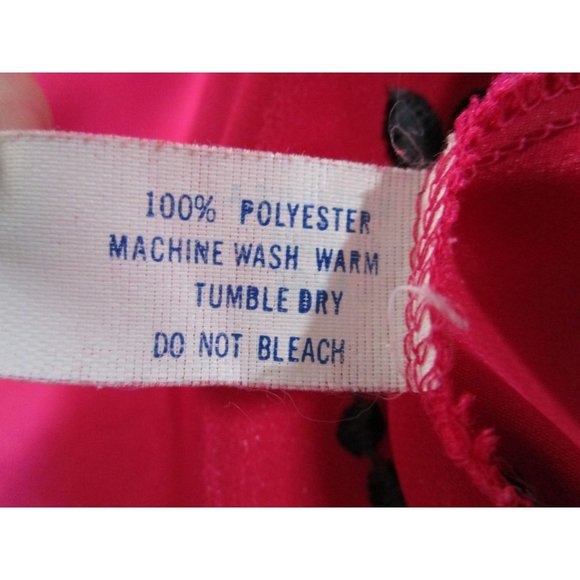 Sabrina by Mervyns Raspberry Black Embroidered Flower Short Robe Large GUC - Picture 7 of 16